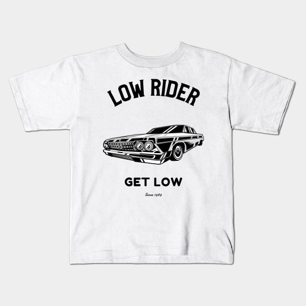 Low Rider Vintage Car Kids T-Shirt by vukojev-alex